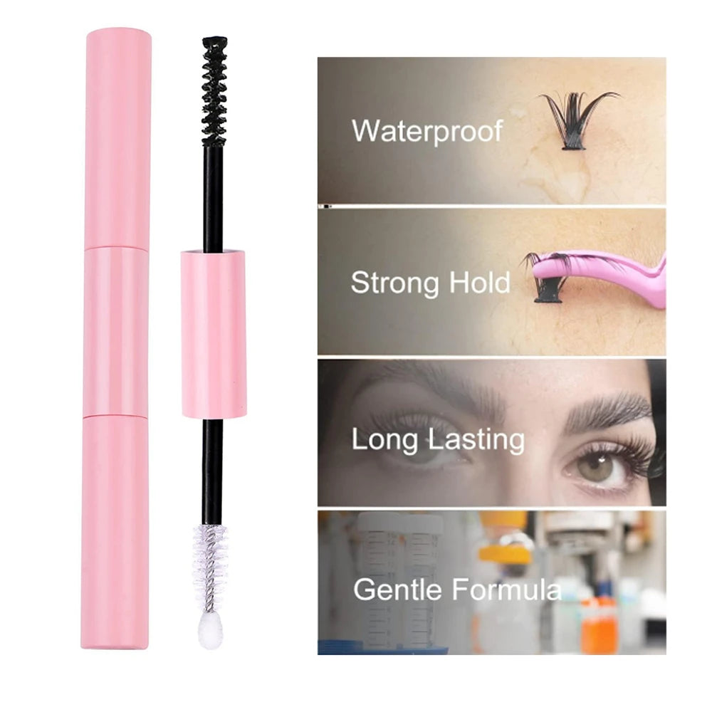 Dual-Ended Cluster Lash Glue & Sealant - Waterproof & Long-Lasting Eyelash Adhesive