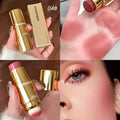 Dual-Ended Cream Blush Stick with Sponge Blender - Long-Lasting Multi-Use Cheek Tint