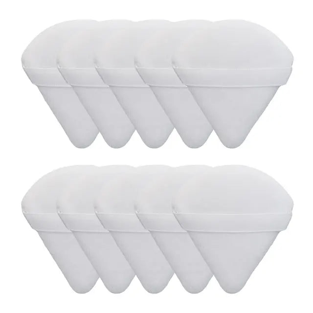 Triangle Velvet Powder Puffs - Washable & Lightweight Makeup Sponges (10/20 Pcs)
