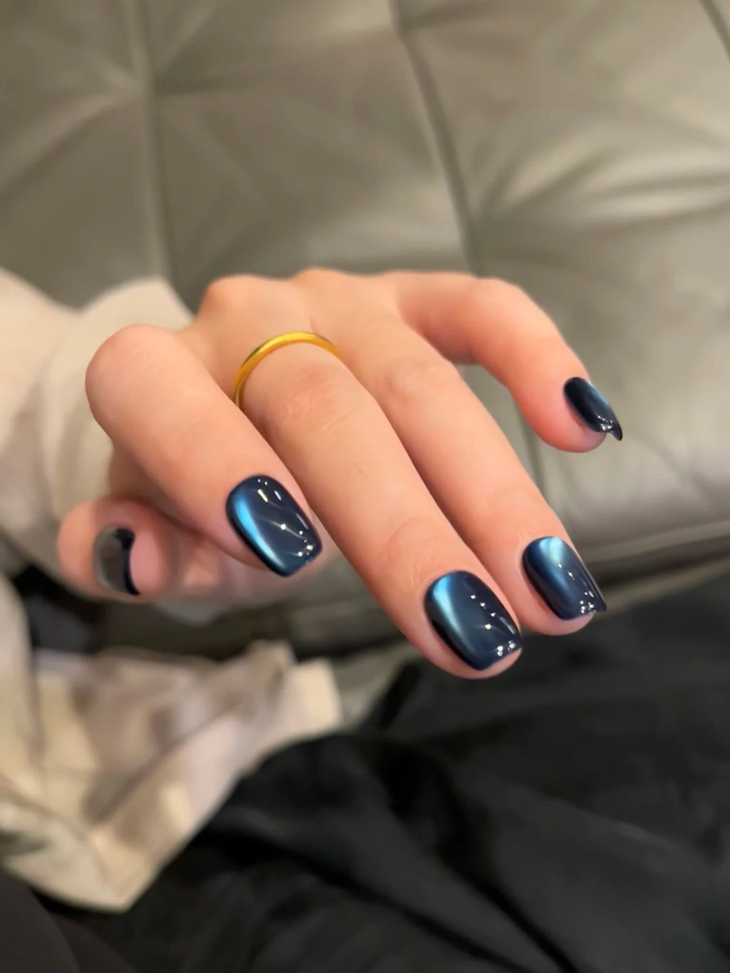 WS Black Glass Cat Eye Magnetic Gel Nail Polish