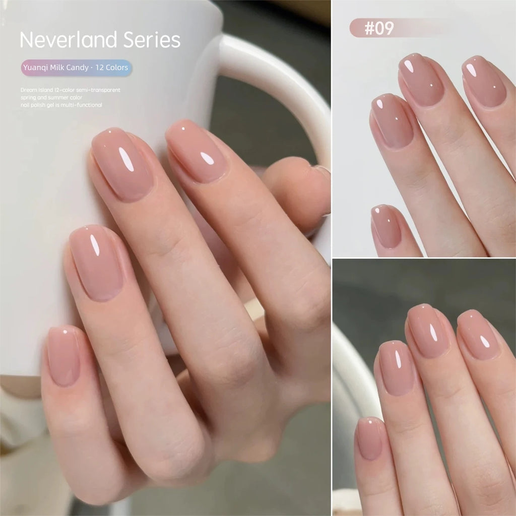 Nude Shiny Soak Off UV Gel Nail Polish Set - Long Lasting Nail Art Varnish (1-12 Pcs)