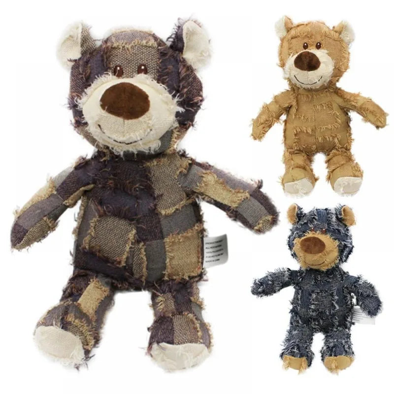 Interactive Plush Teddy Bear Dog Toy | Teeth Cleaning & Anti-Bite Squeaky Plaything