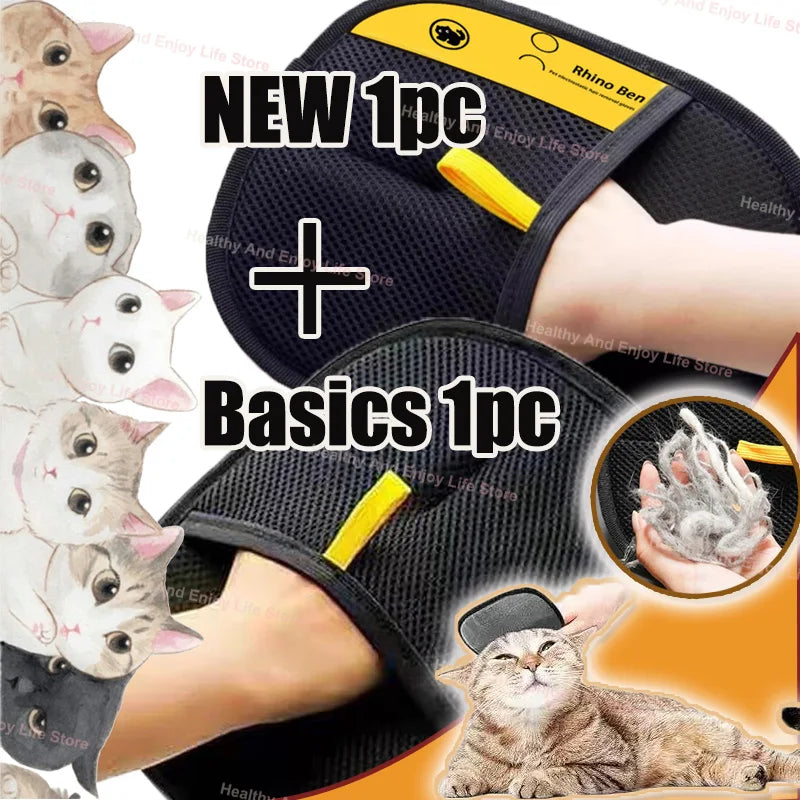 Multi-Functional Pet Hair Grooming Gloves | Double-Sided Deshedding & Cleaning Tool