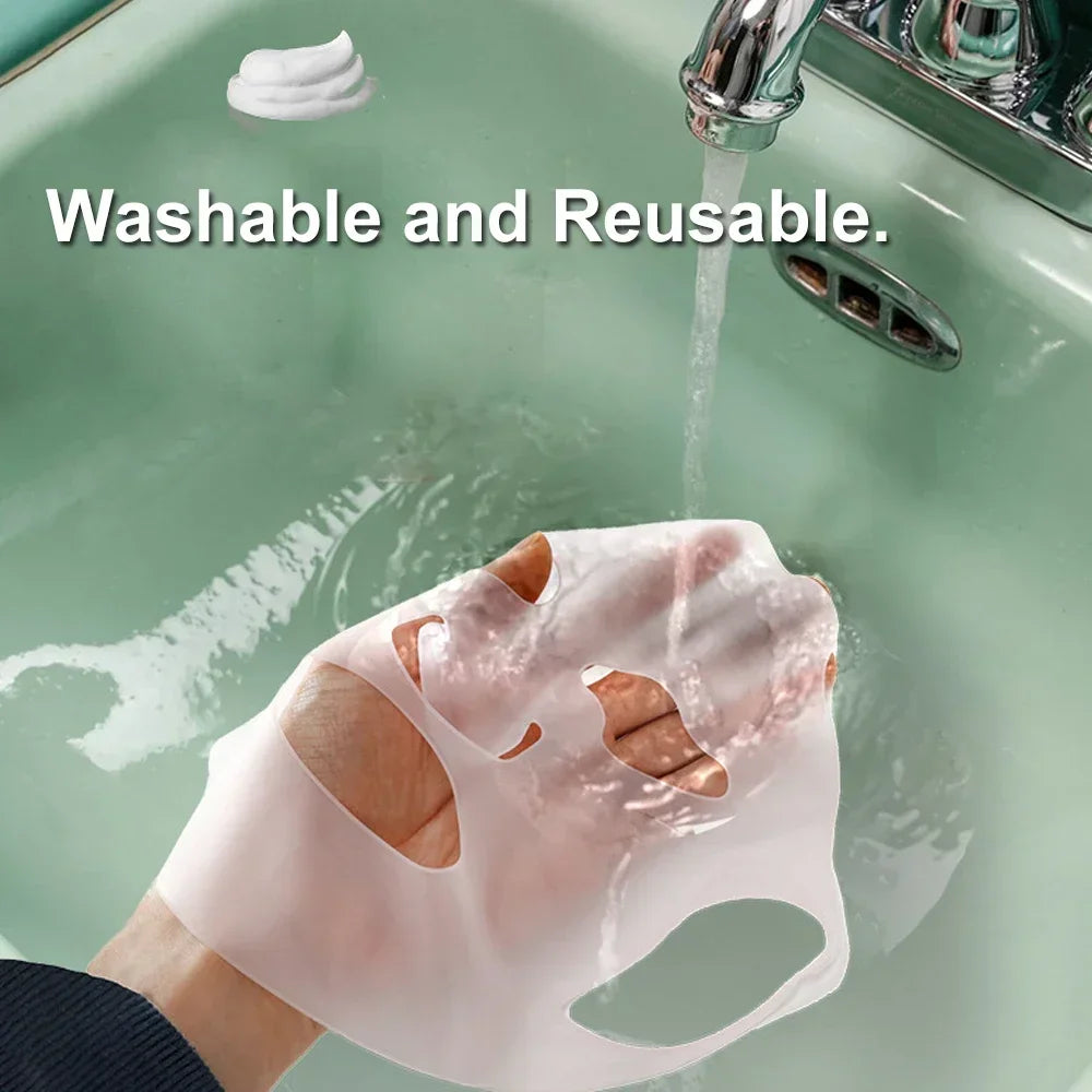 Reusable Silicone Face Mask Cover for Sheet Masks - Moisture Lock & Anti-Evaporation Waterproof Facial Wrap