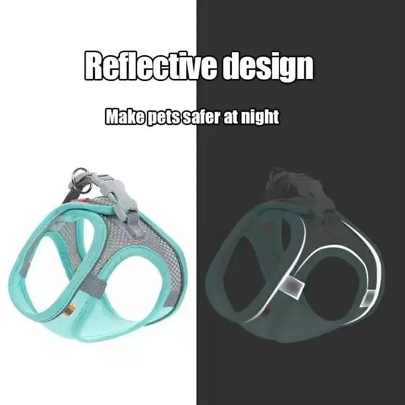 Reflective Breathable Pet Harness & Leash Set | Adjustable Walking Vest for Cats & Small-Medium Dogs