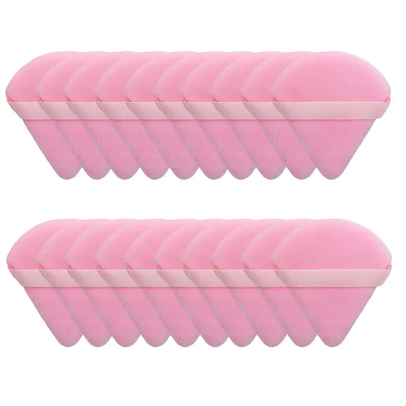 Triangle Velvet Powder Puffs - Washable & Lightweight Makeup Sponges (10/20 Pcs)