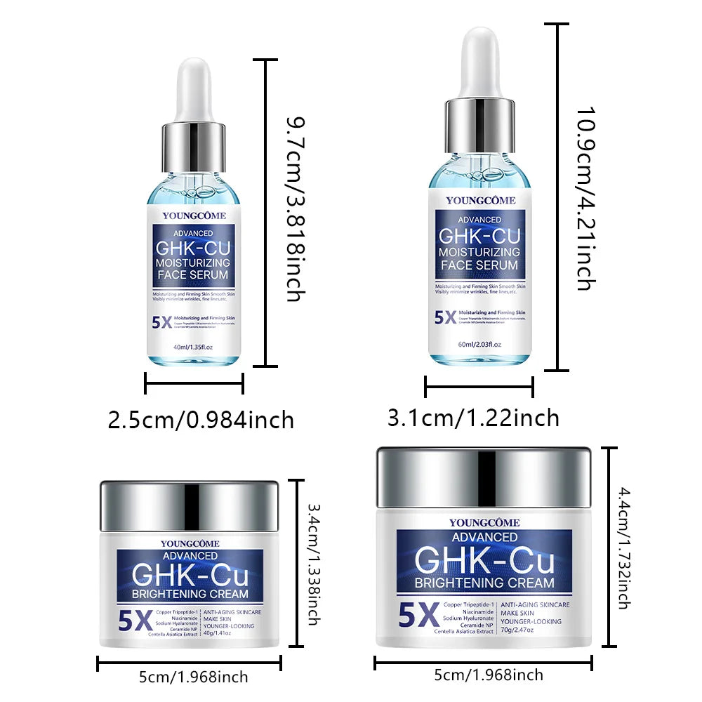 GHK-Cu Copper Peptide Anti-Aging Cream & Serum - Firming, Wrinkle-Repair & Hydrating Moisturizer